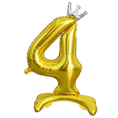 ЦИФРА 4 32″ Gold на подставке Корона