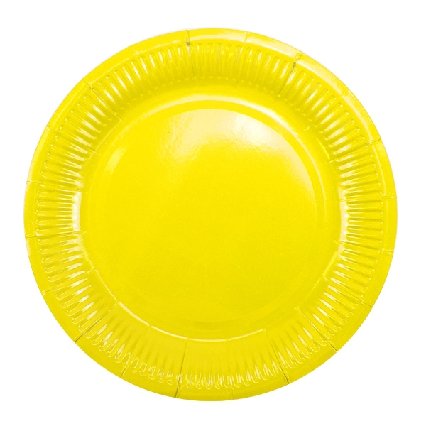 Тарелки бумажные ламинированные Yellow 18см 6шт/уп